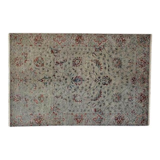 Silk and Wool Agra Rug , 6'2" X 9'3" For Sale