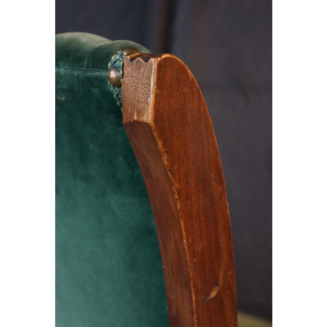 Antique Victorian Eastlake Carved Mahogany Tufted Velvet Parlor Side Chair For Sale - Image 13 of 18