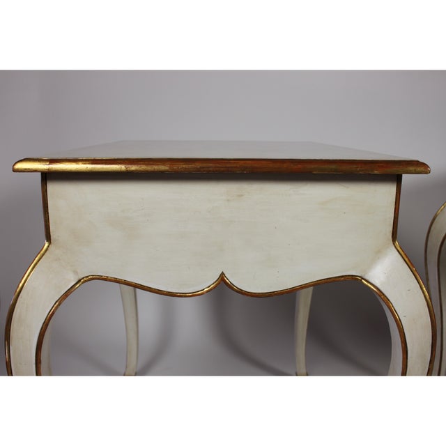 1990s Vintage Custom Nightstands With Scalloped Apron and Single Drawer - a Pair For Sale - Image 11 of 12