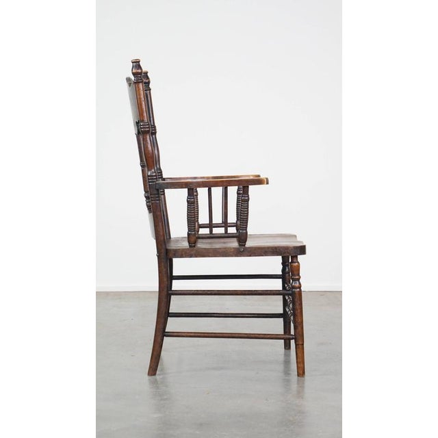 English Bar Chair with Wood Carvings For Sale - Image 3 of 12