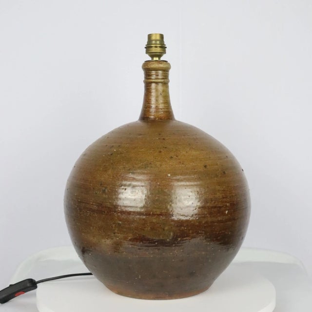 Brutalist Ceramic Lamp by Alain Magne, 1960 For Sale - Image 3 of 10