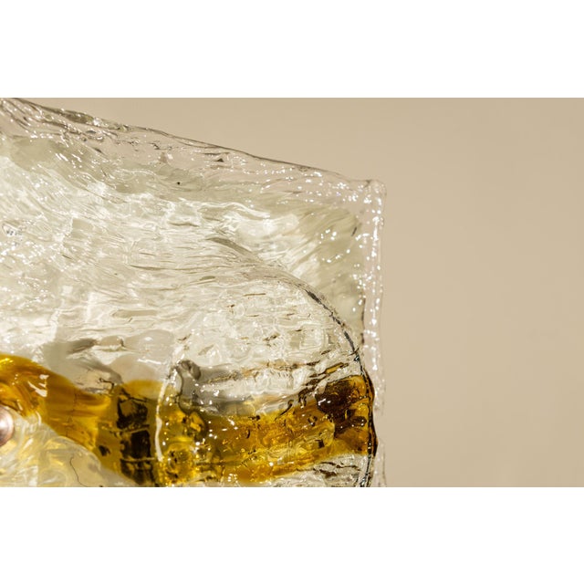 Cristal and Yellow Quilt Wall Lamps by Toni Zuccheri for Venini, Italy, 1970s, Set of 4 For Sale - Image 17 of 18