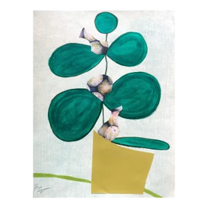 "Digital Petunia I" Original Mixed Media Collage by Zac Woodiel