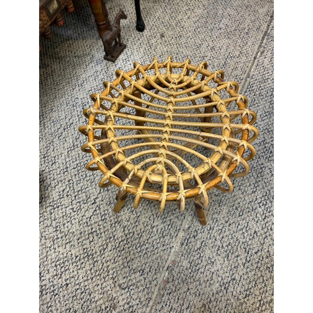 Mid-Century Modern Bent Bamboo & Rattan Mid Century Modern Stool by Franco Albini For Sale - Image 3 of 9