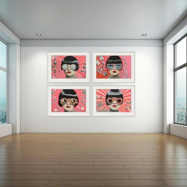 # Set of 4 - 36" X 24" - Unframed Limited Edition Photograph Prints - 'Girls & Diamonds'' - Fashion Series'#2 For Sale - Image 6 of 7