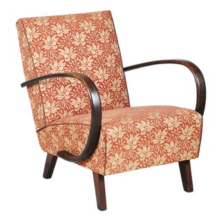 Art Deco Lounge Chair in Beech by J. Halabala for Up Zavody, 1930s For Sale