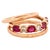 EFFY 14K Rose Gold Ruby & Diamond Ring with Two Stackable Bands For Sale