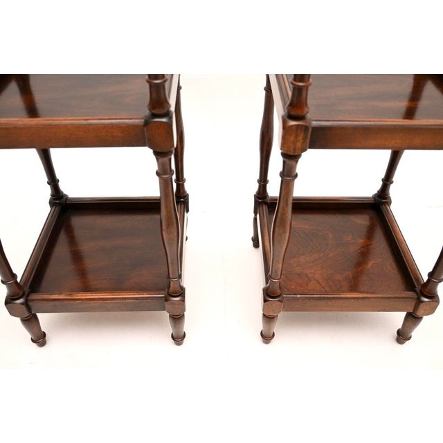 Wood Vintage Georgina Style Three-Tier Side Tables, 1930, Set of 2 For Sale - Image 7 of 9