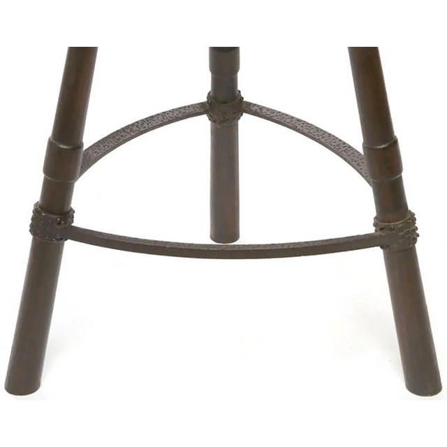 Wood Primitive Asian Birthing Chair Inspired Bar Stools - a Pair For Sale - Image 7 of 8
