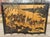 Stunning 20th century Chinese export six-panel coromandel screen with gold leaf. Features an incised landscape with nine...