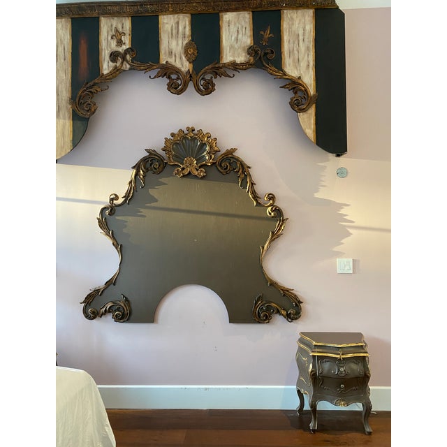 1990s Head Board and French Chateau Crown Bed Canopy For Sale - Image 12 of 13