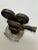 Early 20th Century Early 20th Century Small Art Deco Movie Director Reel Camera Classic Car Mascot Sculpture With Verdigris For Sale - Image 5 of 13
