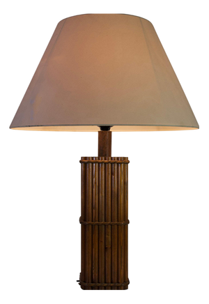 Mid-Century Modern Bamboo Table Lamp from Leola, Italy, 1970s
