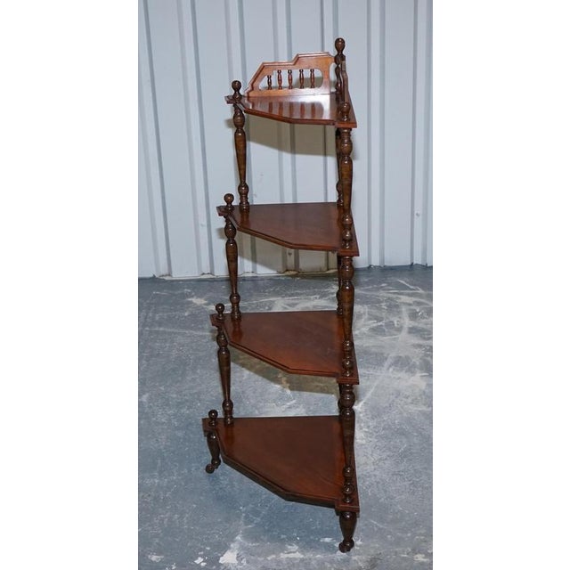 Victorian English Inlaid Burr Walnut Corner Whatnot Stand For Sale - Image 10 of 12