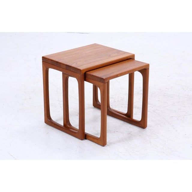 Mid-Century Danish Square Wooden Nesting Tables, 1960s, Set of 2 For Sale - Image 10 of 12