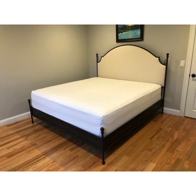 Pottery Barn Aberdeen King Metal Bed Frame and Upholstered Headboard