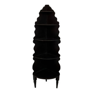 Vintage Wood Scallop Corner Shelf For Sale