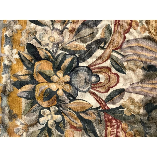 18th Century Small Fruit and Floral Green Yellow Red Tapestry, 1780s For Sale - Image 11 of 14