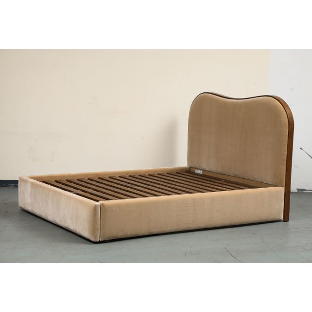 Camel Brown Upholstered Queen Bed Frame With Storage Drawer For Sale - Image 15 of 15