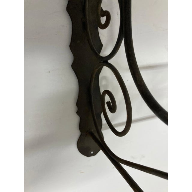 Large hand crafted iron scroll design wall bracket. Wrought iron handcrafted wall-bracket for lanterns or signs. Perfect...