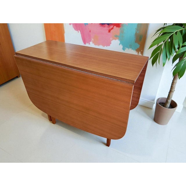 Vintage Dining Table in Teak with Drop Leaf, 1970 For Sale - Image 4 of 16