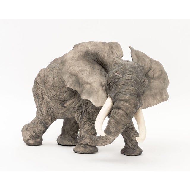 Debra Minette Green (American, XX) Elephant Porcelain Sculpture, 1994, signed and dated to underside. 9.25" H x 10" W x...