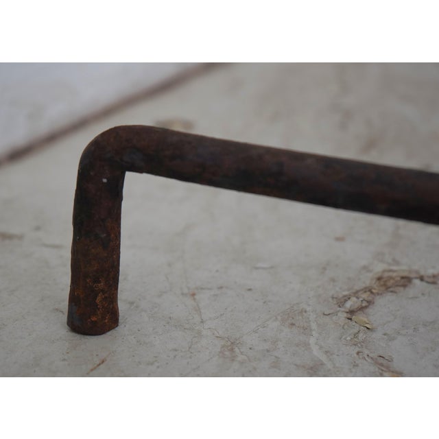 Pair Vintage Fleur -De- Lis Iron Work Fireplace Andirons For Sale In Philadelphia - Image 6 of 10