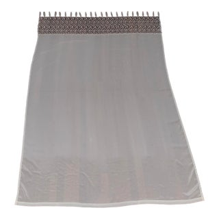 Vintage 1950s European Embroidered Lace Chiffon Curtain Panels Set of Six For Sale