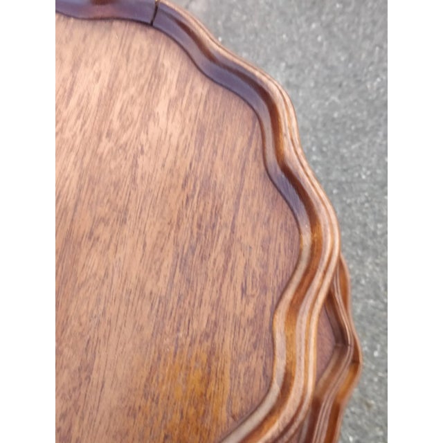 Victorian Victorian Vintage 20th-Century 3-Tier Cherry Side Table For Sale - Image 3 of 10