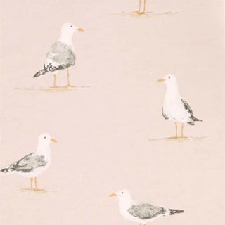 Sanderson Shore Birds Wallpaper in Blush For Sale
