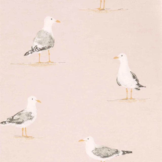 Sanderson Shore Birds Wallpaper in Blush For Sale