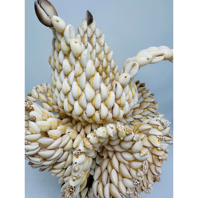 Folk Art Folk Art Trompe L’oeil Ruffled Shell Vase For Sale - Image 3 of 8