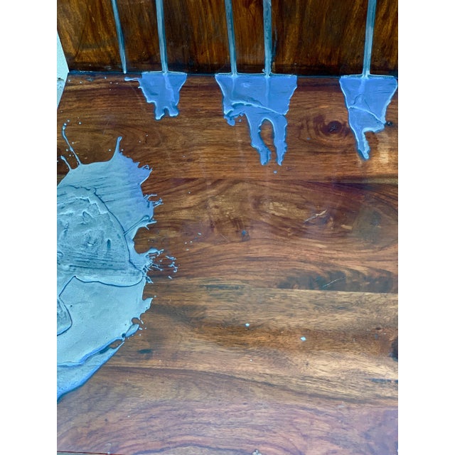 Brown Acacia Wood Chairs - Set of 4 For Sale - Image 8 of 13