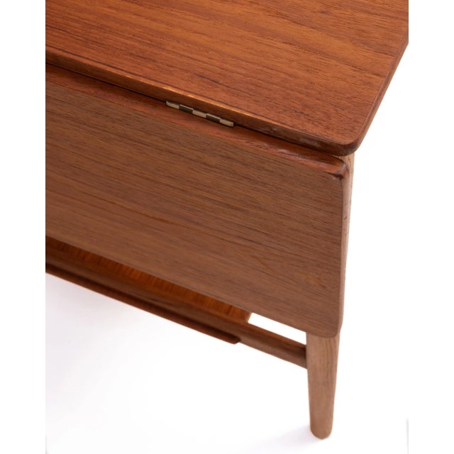 Hans Wagner Andreas Tuck Denmark Teak Oak Drop Leaf Side Table Server For Sale - Image 10 of 12
