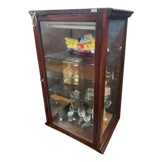 Antique Mahogany Shop Display Cabinet For Sale