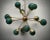 Metal Mid-Century Spherical Green Glass and Brass Sputnik Chandelier, 2000s For Sale - Image 7 of 8