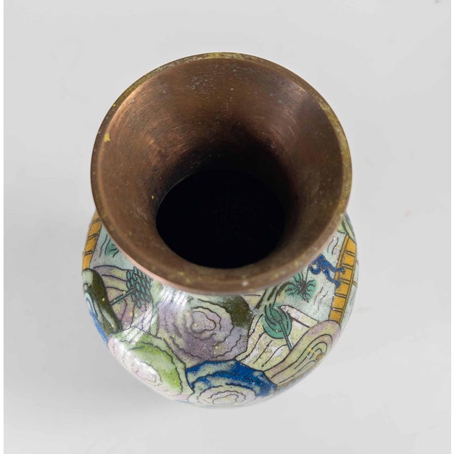 20th Century Chinese Republic Era Cloisonne Enamel Vase in Art Deco Style For Sale - Image 10 of 14