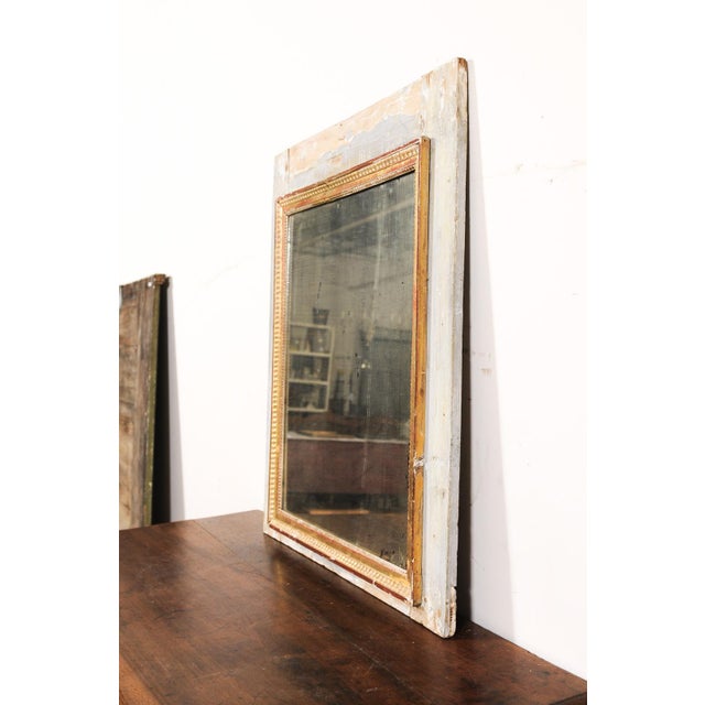 18th Century French Mirror With Blue and Gold Accents For Sale - Image 11 of 11