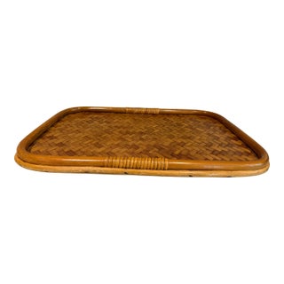 Bamboo & Straw Tray For Sale