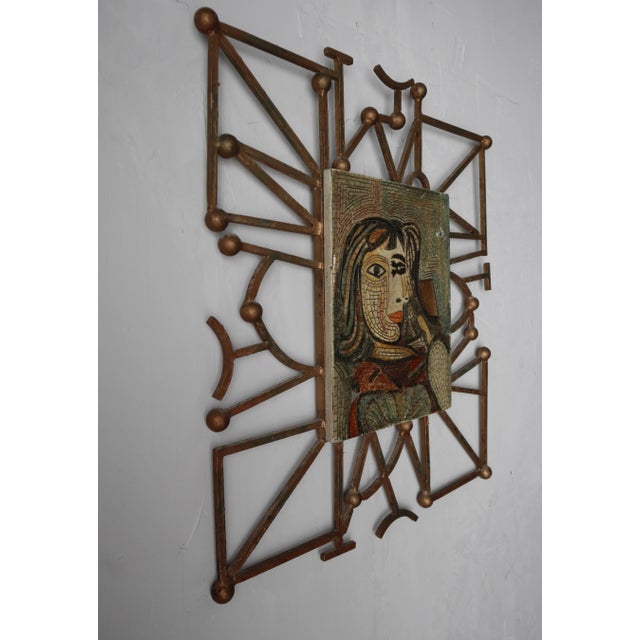 Mid-Century Modern Brutalist Picasso Mosaic Style Wall Art For Sale - Image 3 of 7