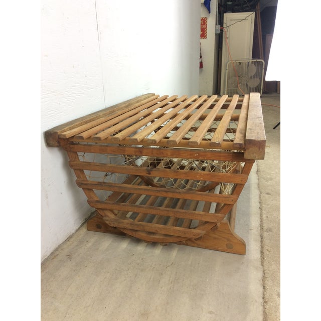 1970s Vintage Repurposed Wooden Lobster Trap Coffee Table For Sale - Image 5 of 12