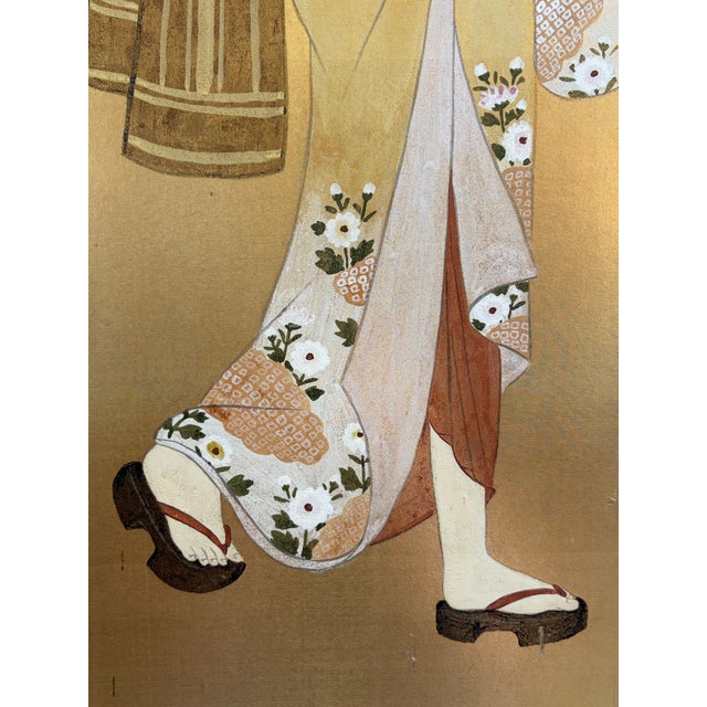 Large Japanese Screen/Panel Art For Sale - Image 4 of 5