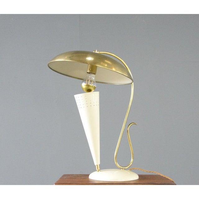 Gold Mid-Century Brass Table Lamp, 1950s For Sale - Image 8 of 8