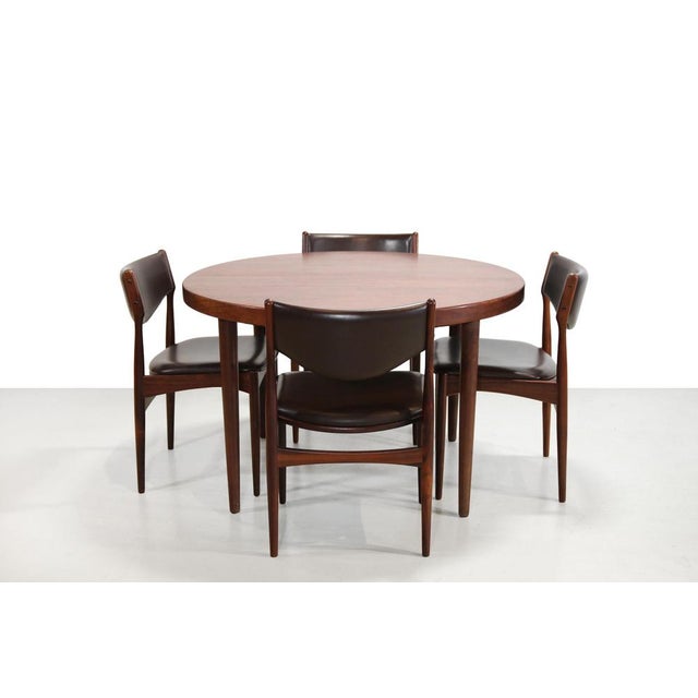 Johannes Andersen Dining Chairs in Brown Leather by Johannes Andersen, 1960s, Set of 4 For Sale - Image 4 of 6