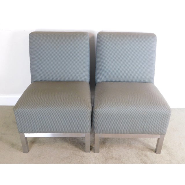 Mid-Century Modern Mid-Century Modern Chrome Base Lounge Chairs - a Pair For Sale - Image 3 of 12