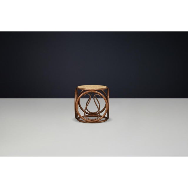 Vintage Austrian Bentwood and Cane Stools by Michael Thonet, 1960s, Set of 4 For Sale - Image 10 of 11