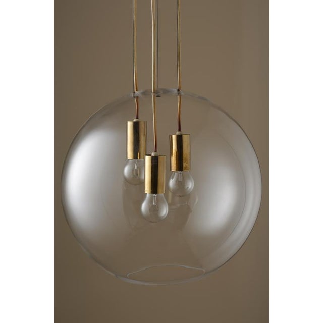Swedish Glass and Brass Pendant Light by Axel Annell, 1960s For Sale - Image 6 of 8