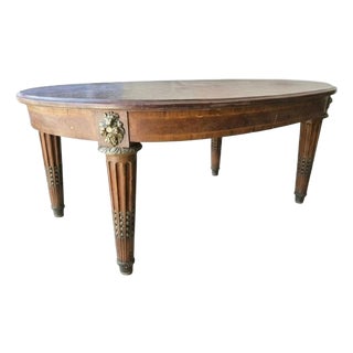 French Louis XVI Style Neoclassical Oval Dining Table For Sale