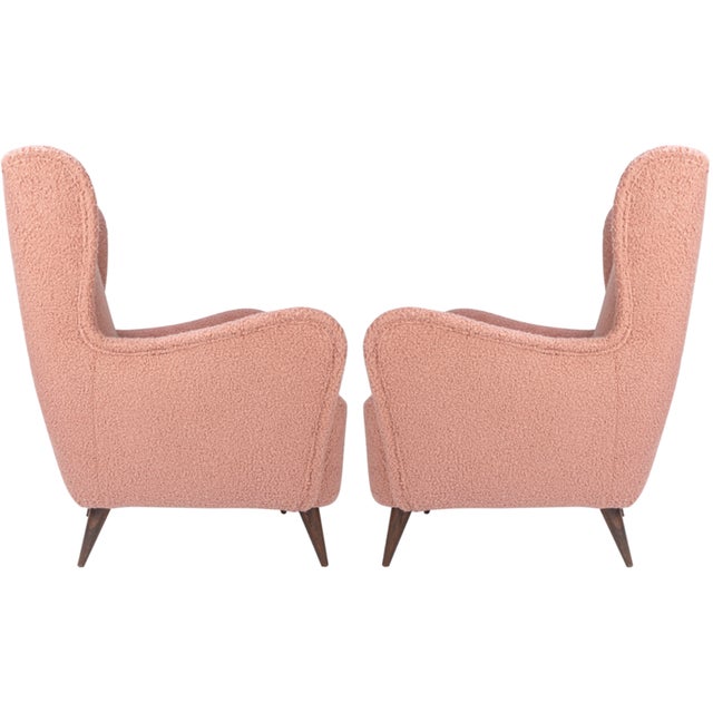Mid-Century Modern 1960s Pink Bouclé Lounge Chairs - Set of 2 For Sale - Image 3 of 4