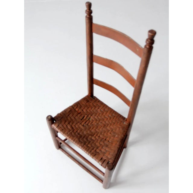 Early 20th Century Antique Splint Weave Seat Chair For Sale - Image 5 of 12